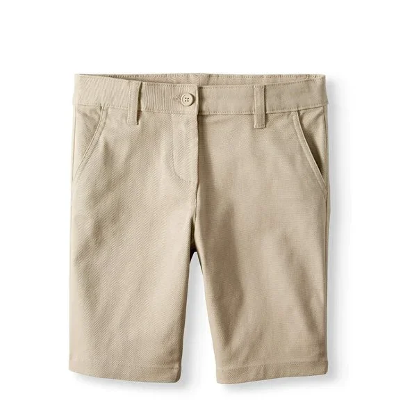 Wonder Nation Girls 4-16 School Uniform Stretch Twill Bermuda Shorts, Sizes  4-16